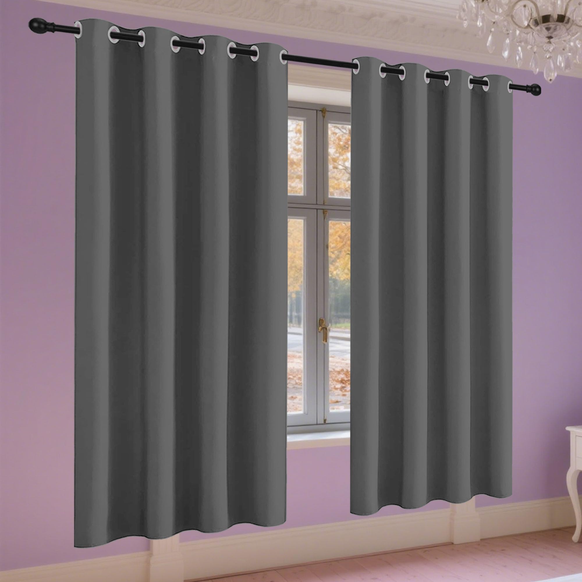 Rideaux occultants 190x210 anti-UV avec oeillets pour isolation lumière
