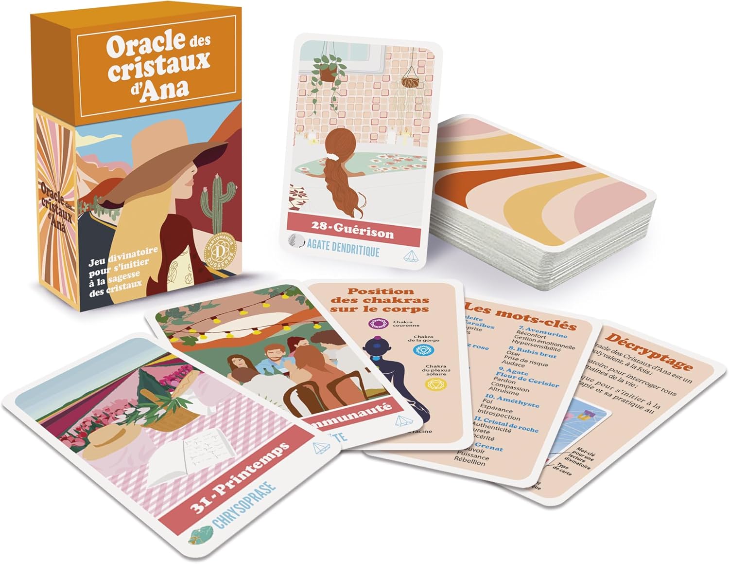 – The Oracle of The Crystals of Ana – Divinatory Card Game – Lithotherapy – Initiation to Crystals - French Version - Cartomancy