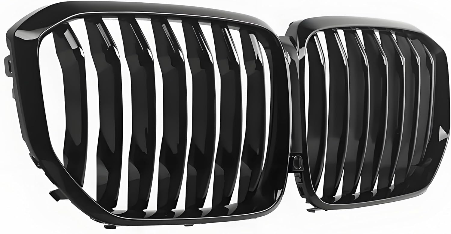 X5 Front Grille Kidney Grill Replacement for 2019 2020 2021 2022 2023 BMW X5 G05 X5M xDrive40i/ xDrive50i/ xDrive45e, Gloss Black Single Slats