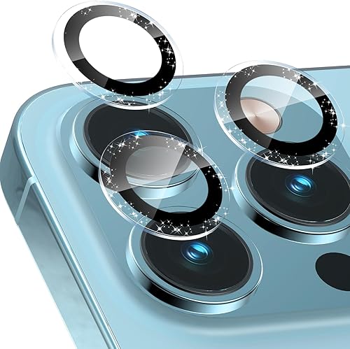 CloudValley Protector de lente de cámara para iPhone 13 Pro - iPhone 13 Pro Max, película de vidrio templado 9H, cubierta protectora de lente de