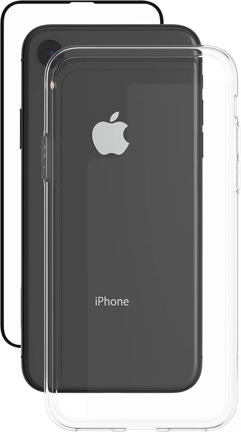 Buy 2 get 3 ZAGG InvisibleShield Glass+ 360 - Front + Back Screen Protection with Side Bumpers Made for Apple iPhone XR - Black, Clear