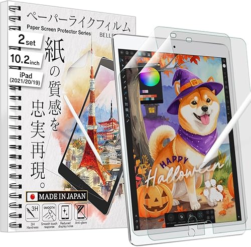 BELLEMOND - Paquete de 2 - Protector de pantalla de papel Smooth Kent fabricado en Japón (versión 2023) para iPad de 10.2 pulgadas de 987 generación