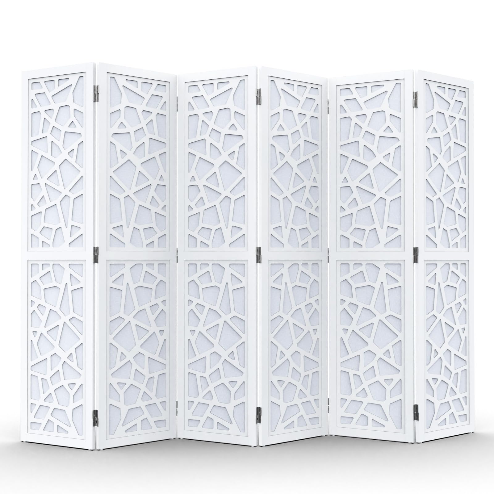 VINGLI 70'' H Room Divider, Non-Woven Fabric Privacy Screen, Indoor Partition Wall Dividers, Freestanding Hinged Space Separator with Modern Unique