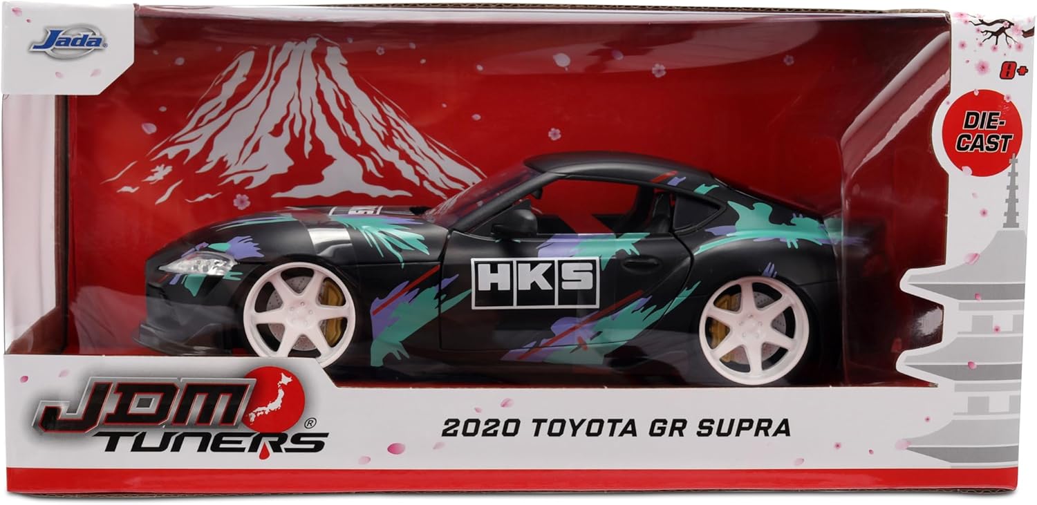 Jada 2020 Toyota GR Supra HKS, Black/Green Toys 37023-1/24 Scale Diecast Model Car