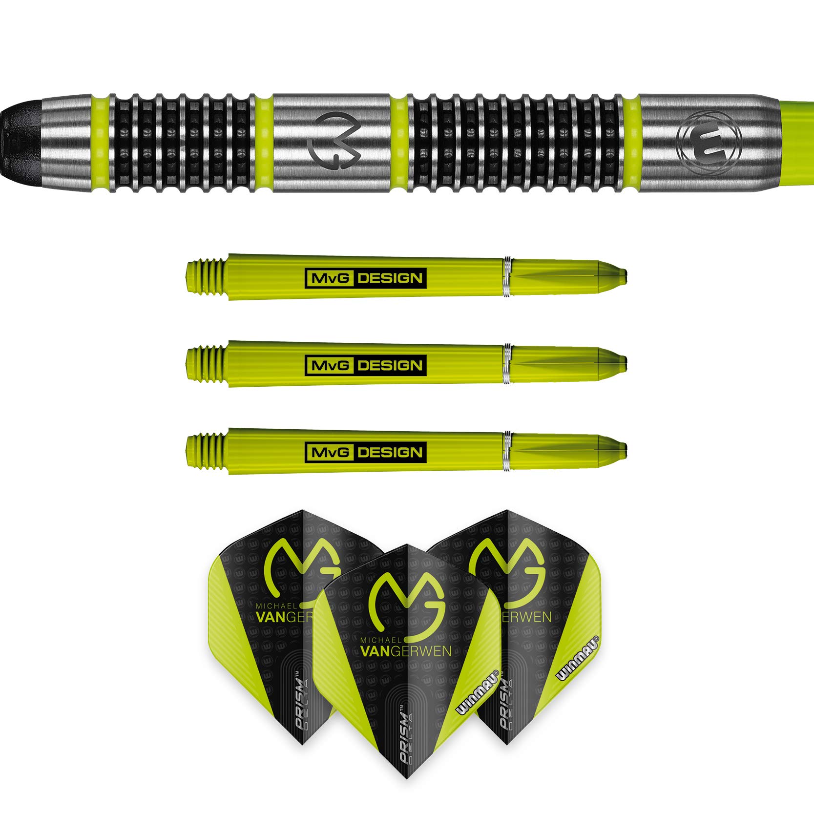 WINMAU Michael Van Gerwen MvG Aspire Freccette Softip Tungsteno Set 20g con Prism Voli e Alberi in Nylon (Steli)