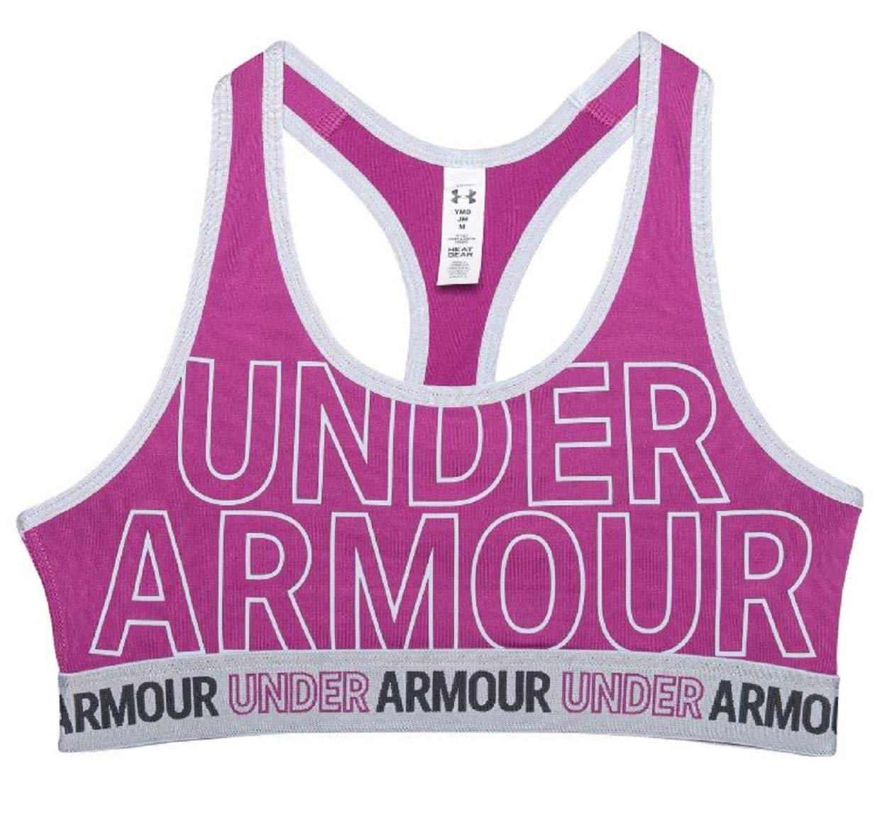 Under Armour Girls MFO Wordmark HeatGear Sports Bra (Medium)