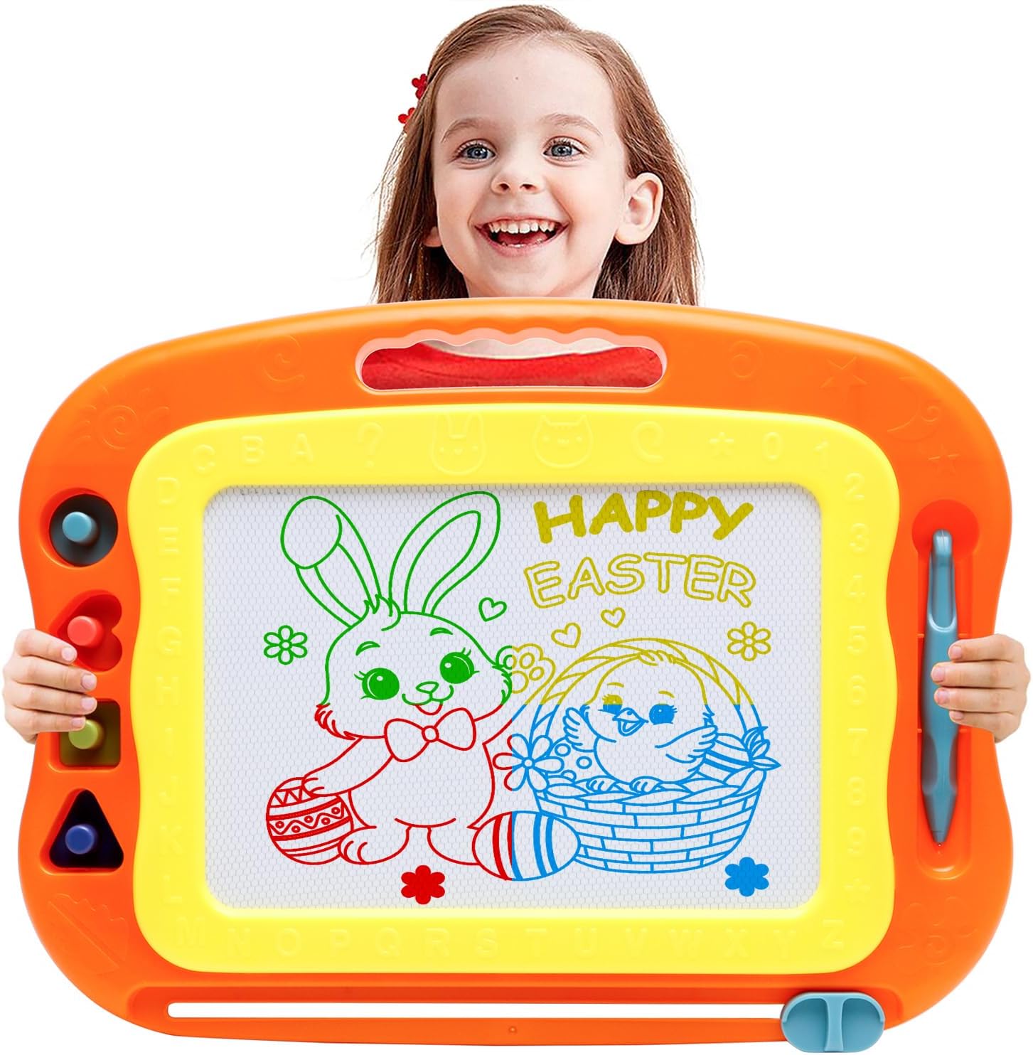 BABLOCVID Magnetic Drawing Board Toddler Toys for Girls Boys, 15 Inch Erasable Doodle Board for Kids Colorful Etch Education Sketch Doodle Pad Toddler Toys for Age 3 4 5 6 7 Year Old Girl Boy