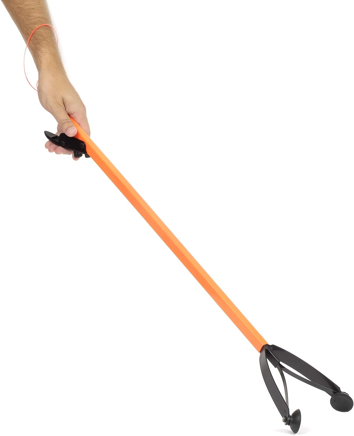 Orang-U-Tongs LITE, Lightweight Plastic Pick-Up Tool, Squeeze Grip, Rubber Suction Cup Reachers, Indoor-Outdoor for Occasional Users, 4.25 Wide Jaw, 1lb. Pick Up Capacity, Orange, 32 (7610)