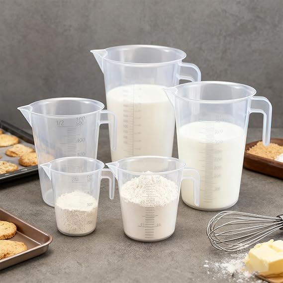 Multi-Purpose Measuring Cup Set - 1/2/4 Cup BPA-Free Unbreakable Plastic - Stackable Dishwasher Safe - Liquid/Solid Measurement - Kitchen Essential