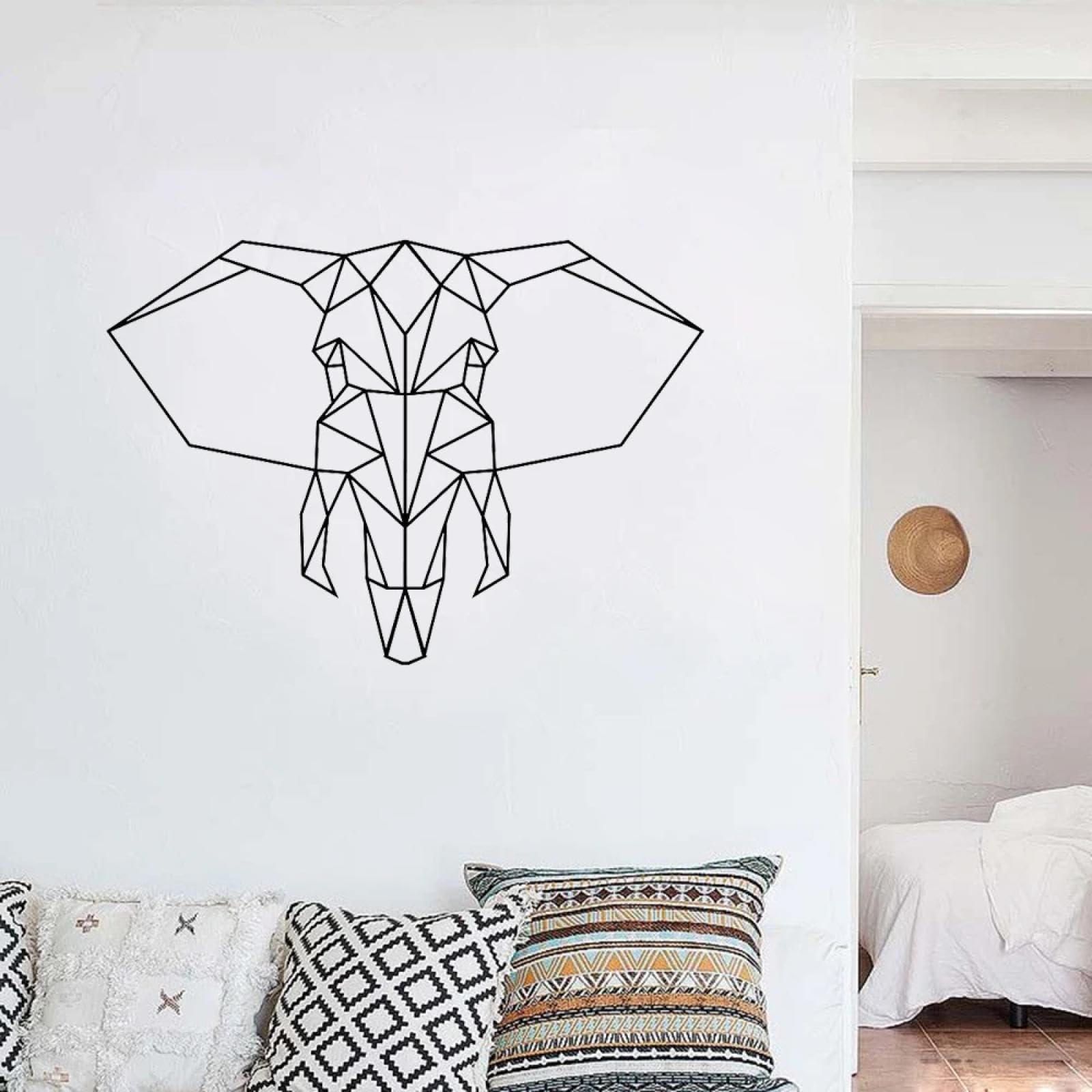 WEIMEIJIE Elephant wall Stickers, Geometric Animal wall Stickers, Home Decorations, Living Room, Nursery Stickers, wall Decals.