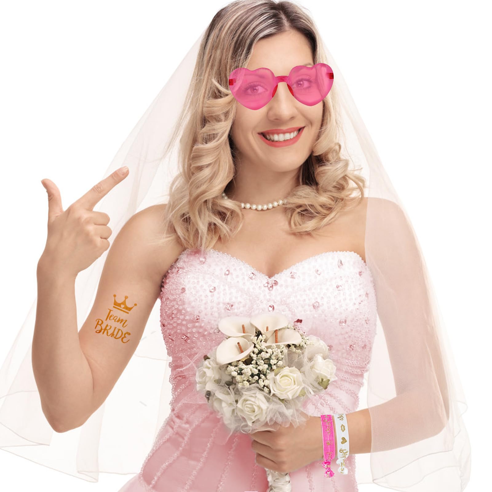 LACGO 33pcs Hen Party Accessories, Hen Do Accessories, Hen Party Decorations with Bride Team Wristband - Image 3