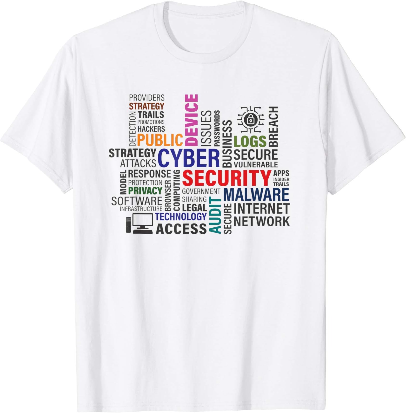 Cybersecurity Terms ApparelsFunny Hackers Cybersecurity Terms T-Shirt