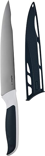 Zyliss E920209 - Cuchillo para tallar cómodo, 7.3 in7,25 pulgadas, acero inoxidable japonés, negroblanco, cuchillo de cocinacuchillo de carne, apto