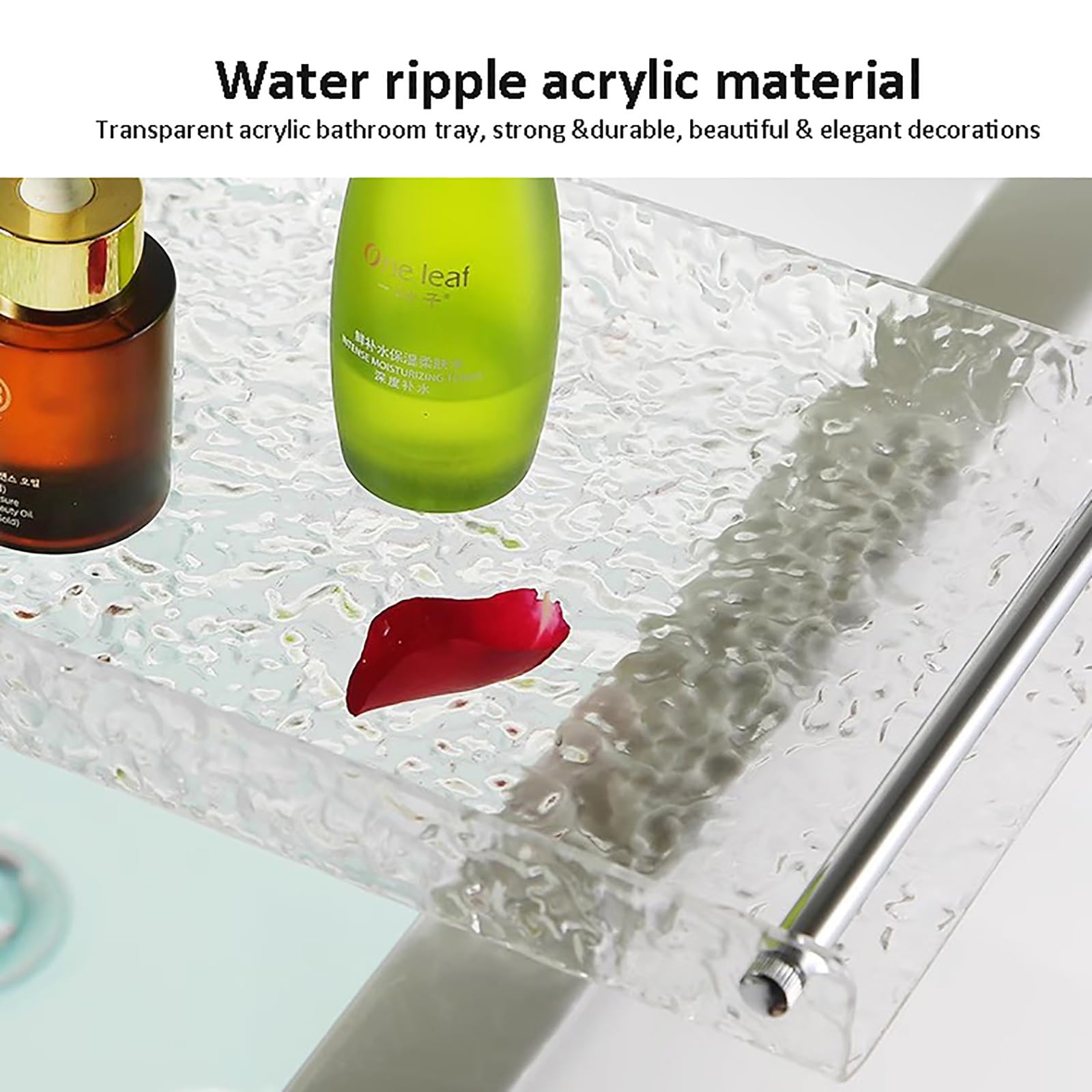 Bandejas para bañera, Bandeja de acrílico para bañera con Asas de Metal, Bandeja Transparente para bañera, Estante para bañera, Mesa de Lujo para bañera con Tablero de SPA, Bandeja impermeab