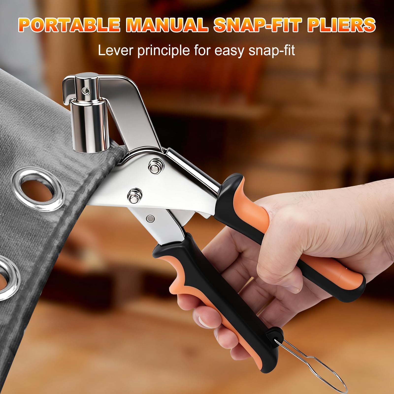 Set di attrezzi professionali per occhielli con 200 occhielli (Ø 10 mm) | Kit di attrezzi per occhielli magnetico, per teloni, pelle, tende, tende da sole, tessuto fai da te
