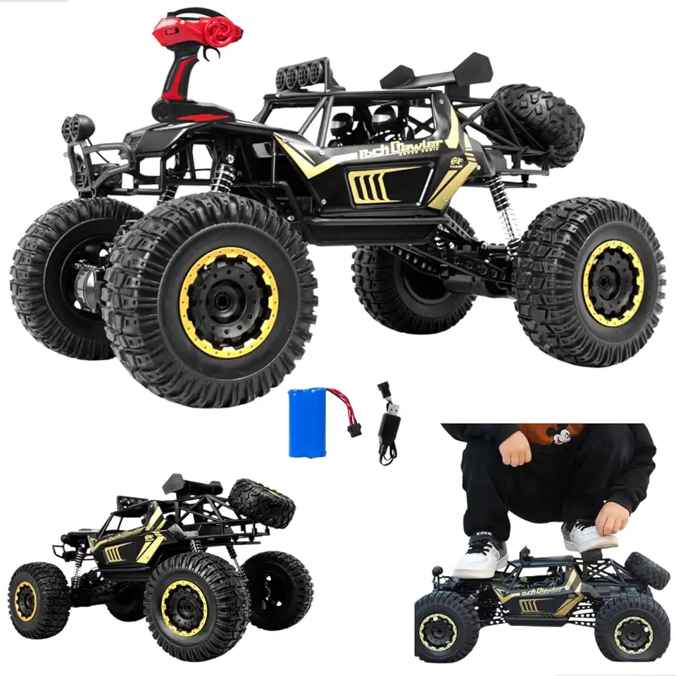 Carrinho Controle Remoto Rc 4X4 Jipe Rock Crawler 1:8 Gigante