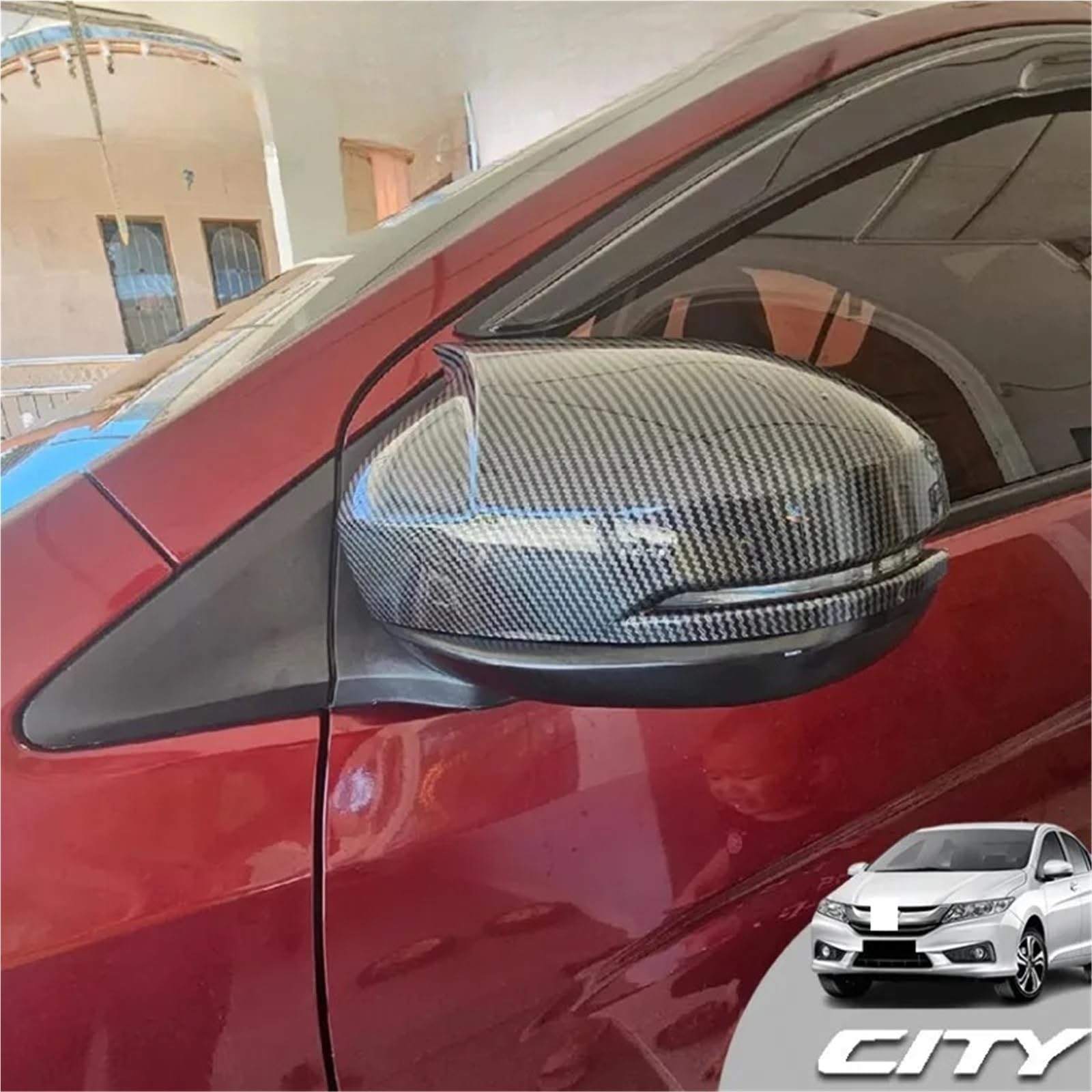 Auto Spiegelkappen Für City GM6 2014 2015 2016 2017 2018-2020 | Auto-Seitentür-Flügel-Rückspiegel-Abdeckung, Seitenspiegel-Carbon-Abdeckung, Horn-Design