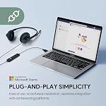 Yealink UH34 USB Casque avec Microphone d'annulation de bruit, Casques filaires avec micro pour PC/ordinateur/laptop, Certifié par les équipes, Confort toute la journée, Contrôle facile pour le bureau en ligne classe