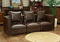 Vista 6 de iLAND Muebles de casa de muñecas, juego de sofá seccional en miniatura para decoración de casa de muñecas, accesorios a escala 1/12, sofá moderno