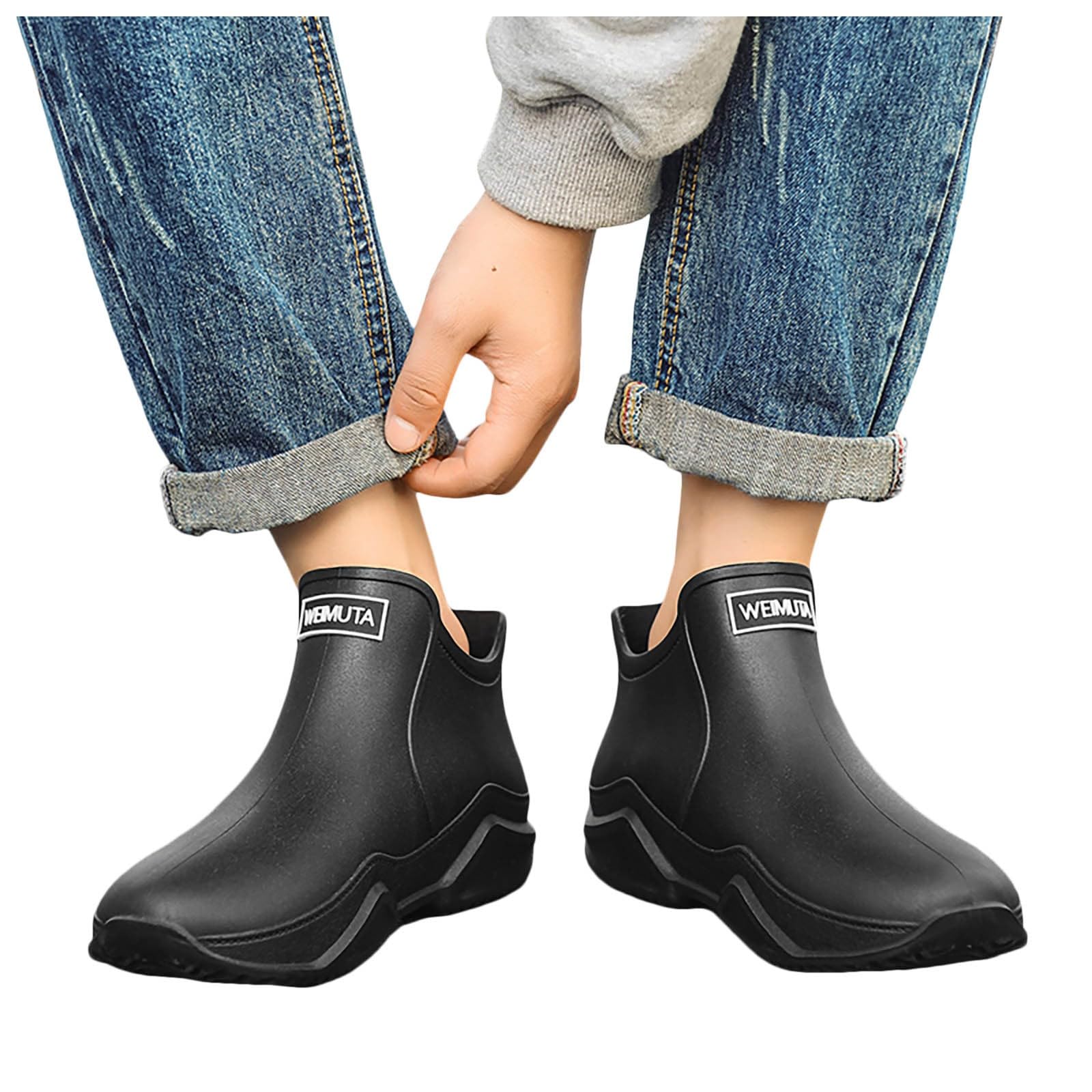 Cómodas botas de goma para mujer, botas de agua cortas, botas de lluvia zapatos de goma cómodas, botines de goma resistentes a la abrasión, botines de goma impermeables para primavera, botas de lluvia