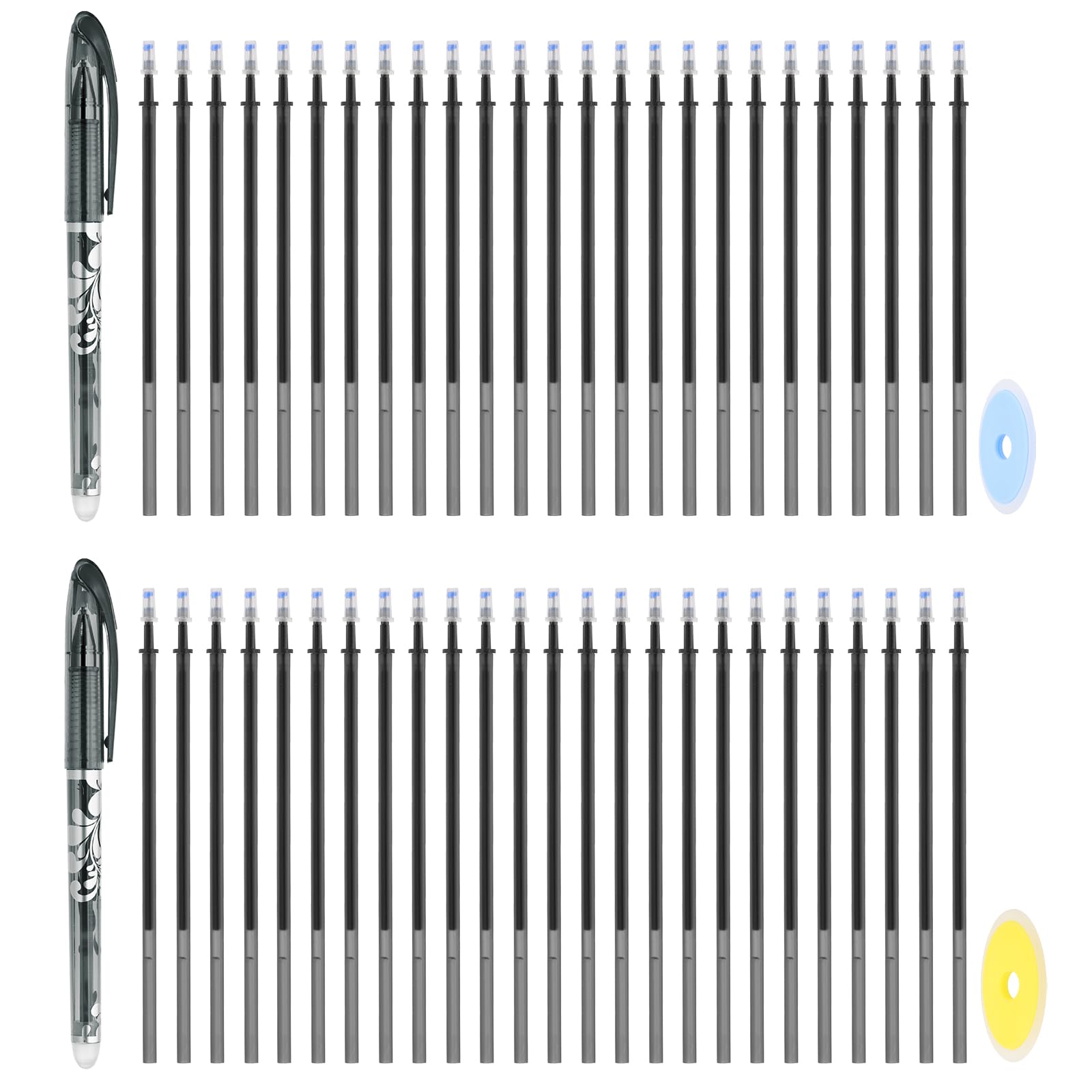 PATIKIL 2Pcs Erasable Gel Pens with 50 Refills & 2 Erasers
