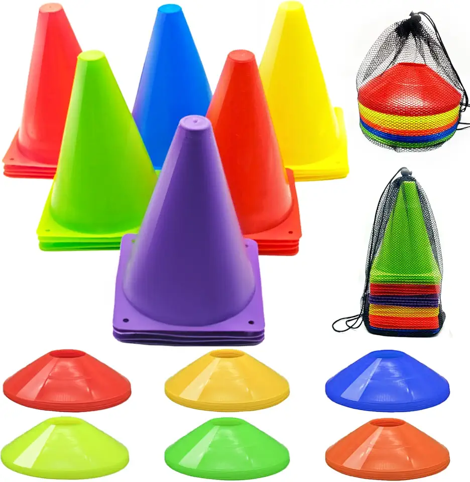 Soccer Cones Set, 84/42Pcs 7&quot;/9&quot; Cones Sports + Disc Cones, Cones for Sports with Carry Bag, Training Cones, Soccer Cones for Training, Plastic Soccer Cones for Drills product image