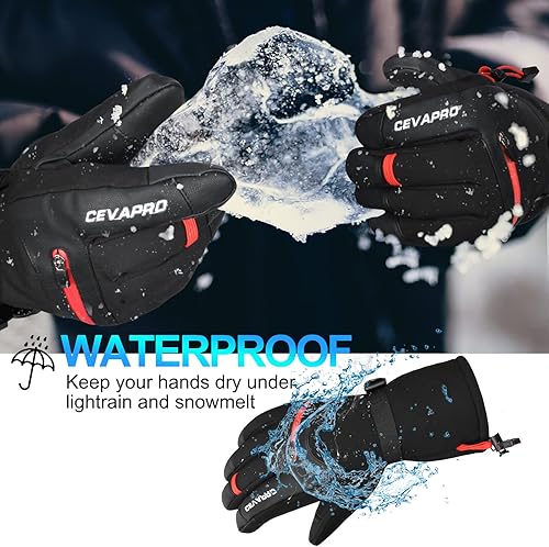 Miniatura 4 de Guantes de invierno para hombres y mujeres, guantes de snowboard y esquí, impermeables y aislados, resistentes al viento para clima frío
