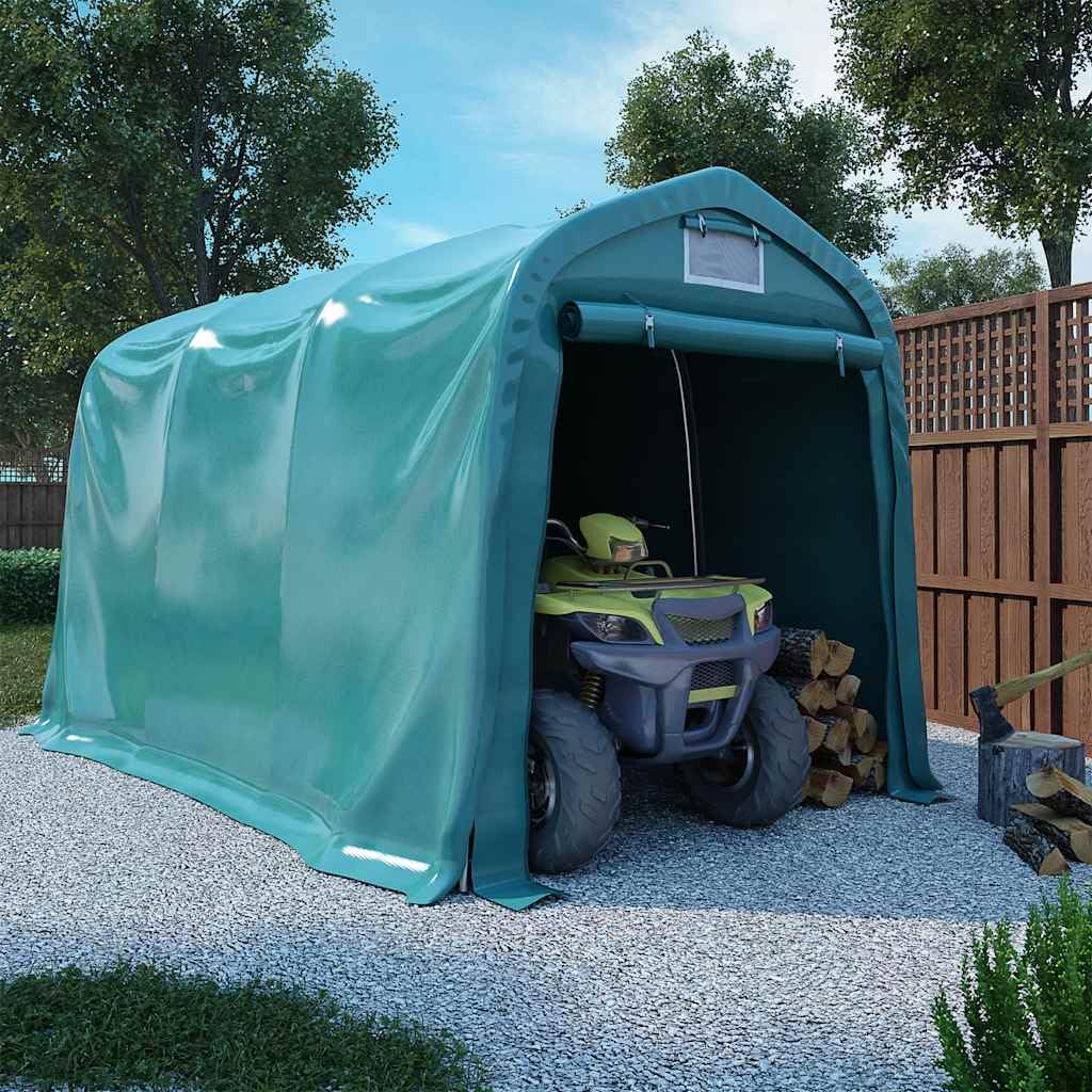 Carpa de garaje PVC 2,4 x 3,6 m verde