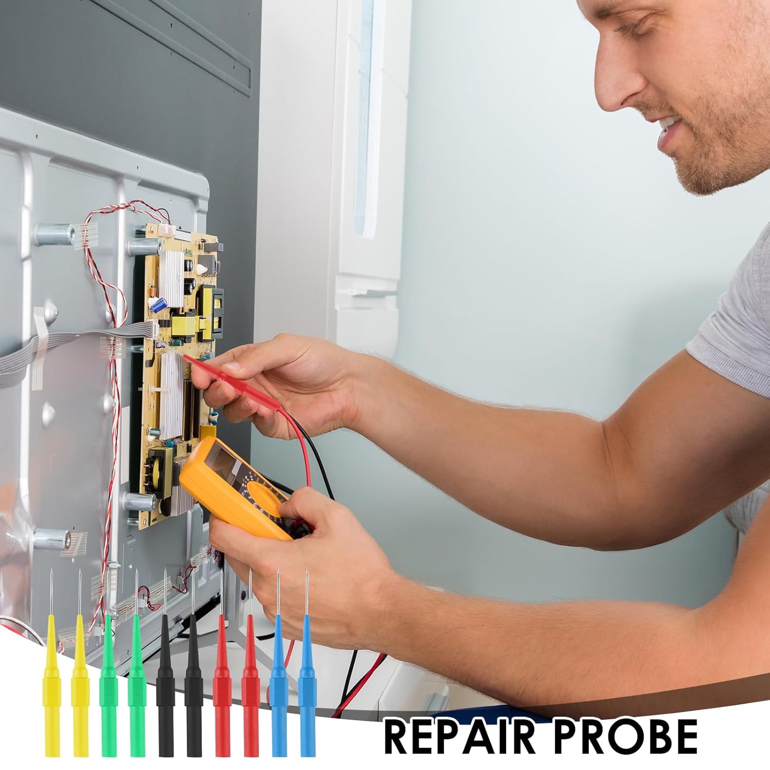 10 Pcs Back Probe Pin Kit (4mm Banana Socket, 0.7mm Needle), Non-Destructive Insulation Wire Piercing Needle for Car Tester Automotive Circuit Testing Multimeter