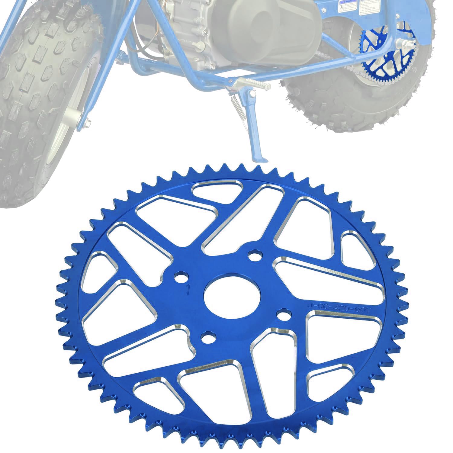Pignone per catena 60T 420, 40 mm, ruota posteriore CNC per CT200U CT200U-EX BT200X Baja Warrior Predator 212cc 196cc Go Kart Trail 200 MB165 MB200 mini bike blu