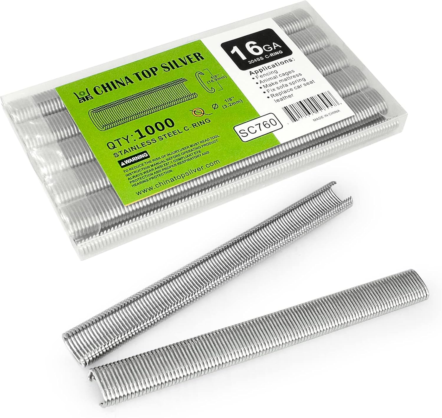 C-760A 1/2-inch Pneumatic Hog Ring Gun Kit with 304 Stainless Steel Hog Ring Staples × 1,000PCS