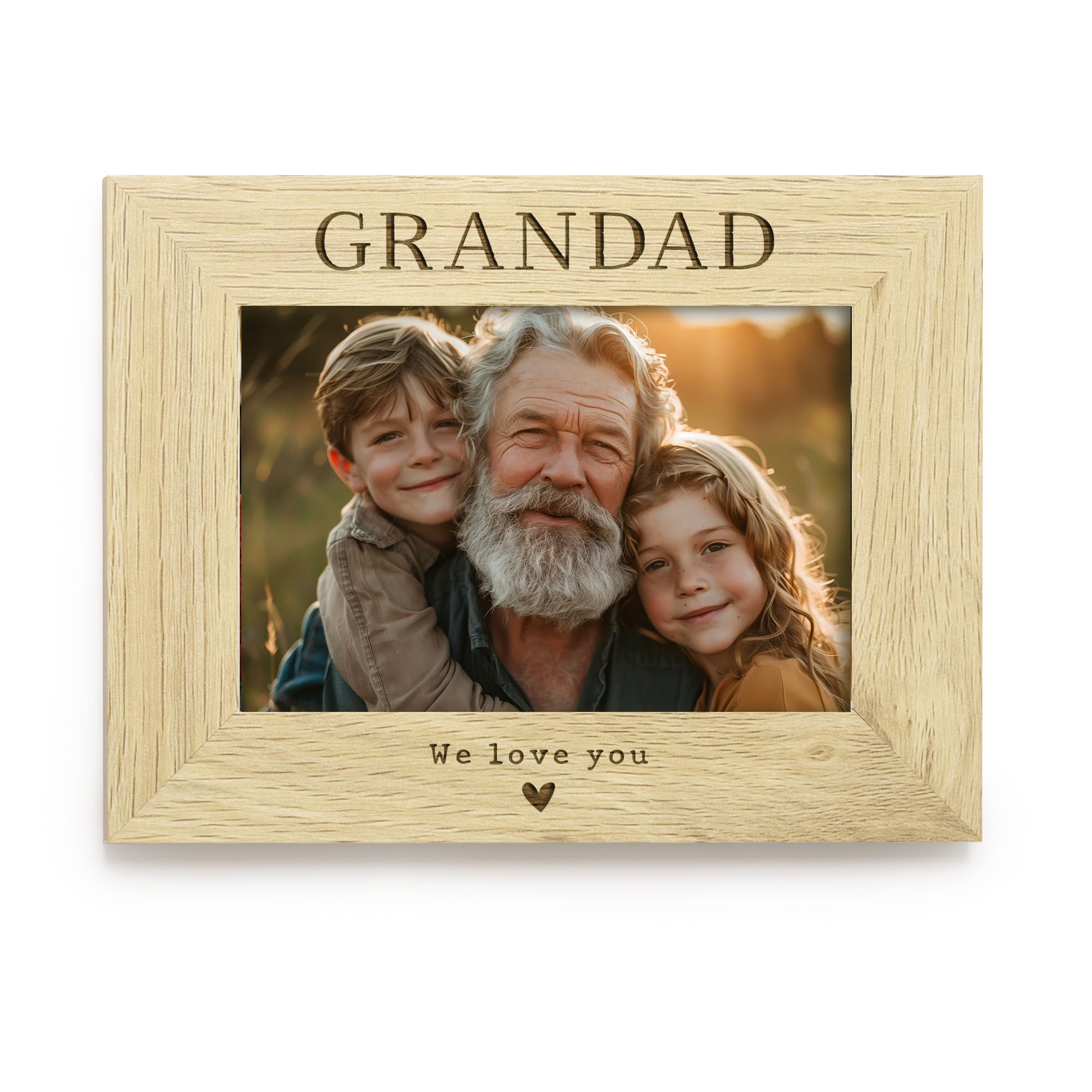 Ebuygb We Love You Grandad Gift, Wooden Photo Frame, Father’s Day Gift For Grandad, Grandparent Frame, Grandad Birthday, 4X6 (Landscape)