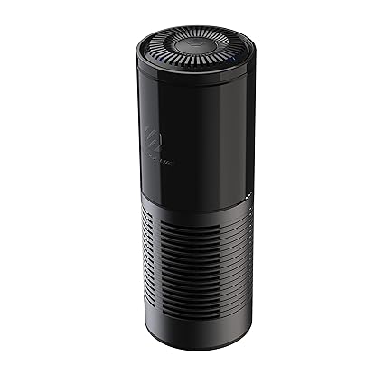 SCOSCHE AFP2-SP FrescheAIR Portable HEPA Air Purifier/Deodorizer for Allergies, Pet Dander and Odors | Secure & Portable | Two Modes Fan Speed | USB Charge Port & Power Cord Port - Black