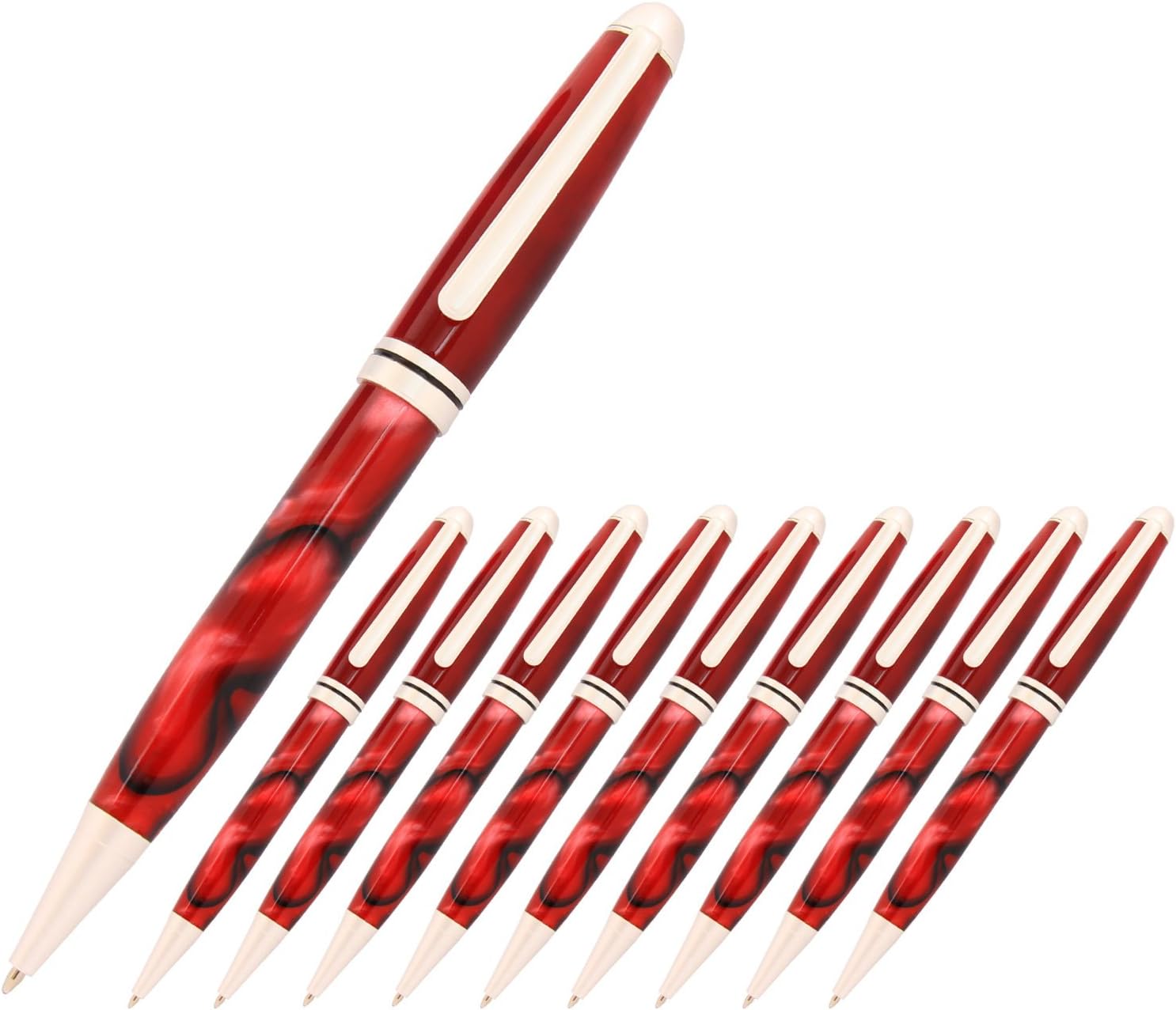 Legacy Woodturning, European Pen Kit - Satin Silver, 10 Pack