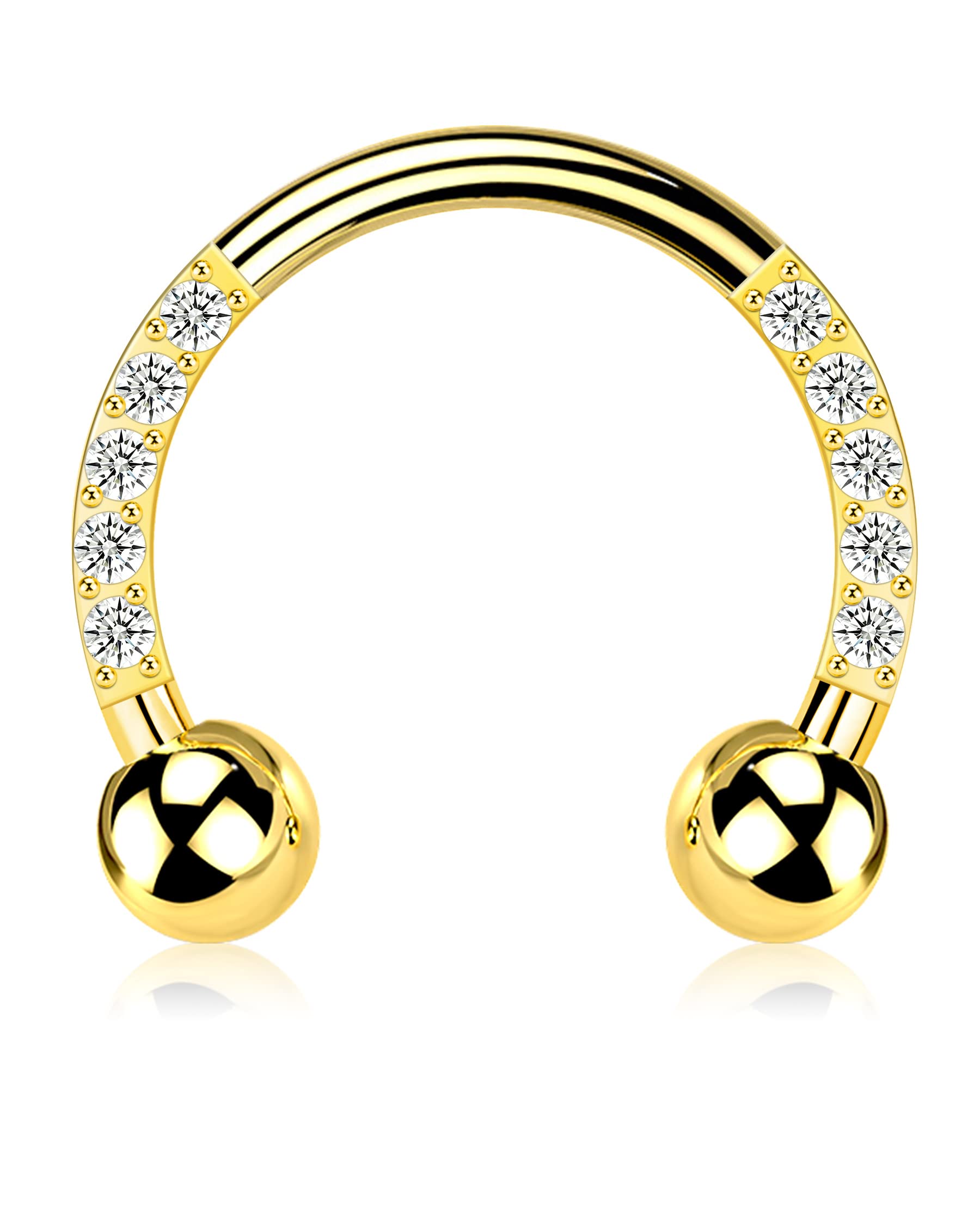 Melighting Titanium Septum Rings G23 Septum Jewelry Nose Rings Hoop 16G Clear CZ Horseshoe Daith Earrings Helix Earrings Tragus Piercing Jewelry Body