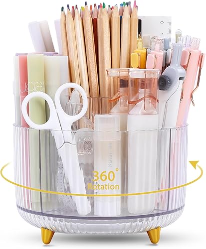 SKYDUE Soporte giratorio para lápices, organizador de bolígrafos con 5 ranuras, organizador de escritorio estético y accesorios para la escuela, el disponible en Yaxa Costa Rica