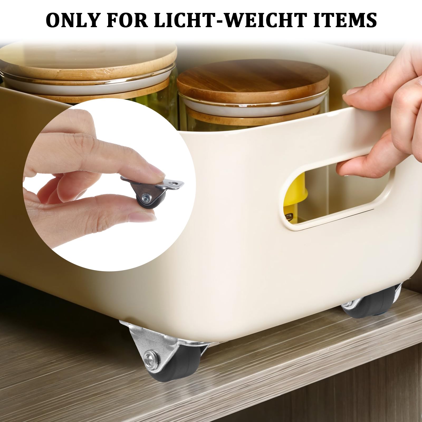 QXSKSLH 8Pcs 1/2 Inch Mini Caster Wheels - Low Profile, Non-Swivel, With Self-Adhesive Tape & Screws