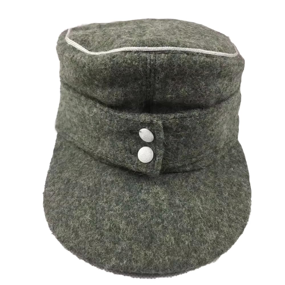 Cdjbhw Unisex Green M1943 Woolen Hat Wwii German Officer Mountain Woolen Hat Men's Winter Outdoor Warm Hat D-Day Cap Ww2, 7.625