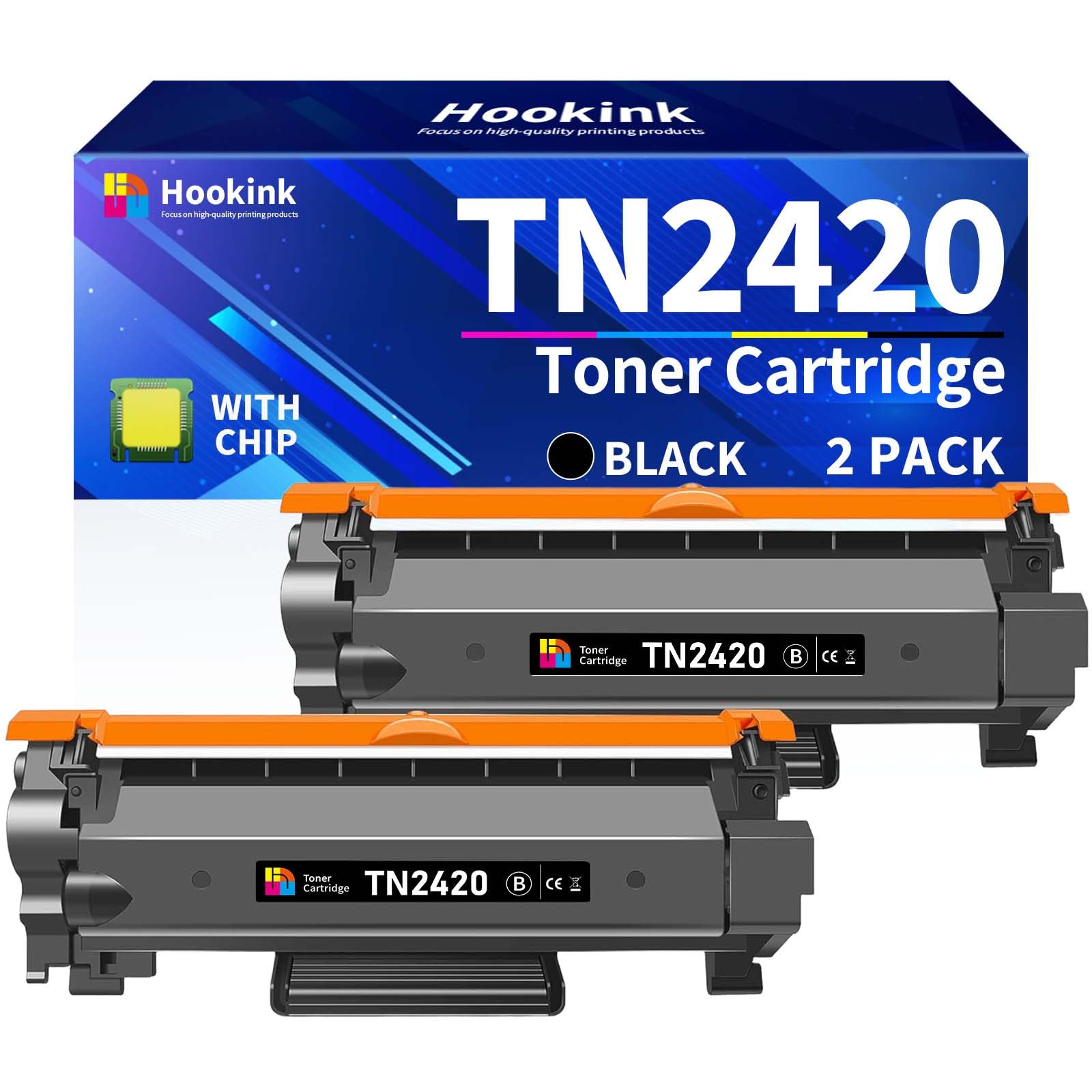 TN2420 TN-2420 Cartucho de tóner Compatible para Brother MFC-L2710DW DCP-L2530DW HL-L2350DW HL-L2375DW MFC-L2750DW (2Negro, 6000 páginas)