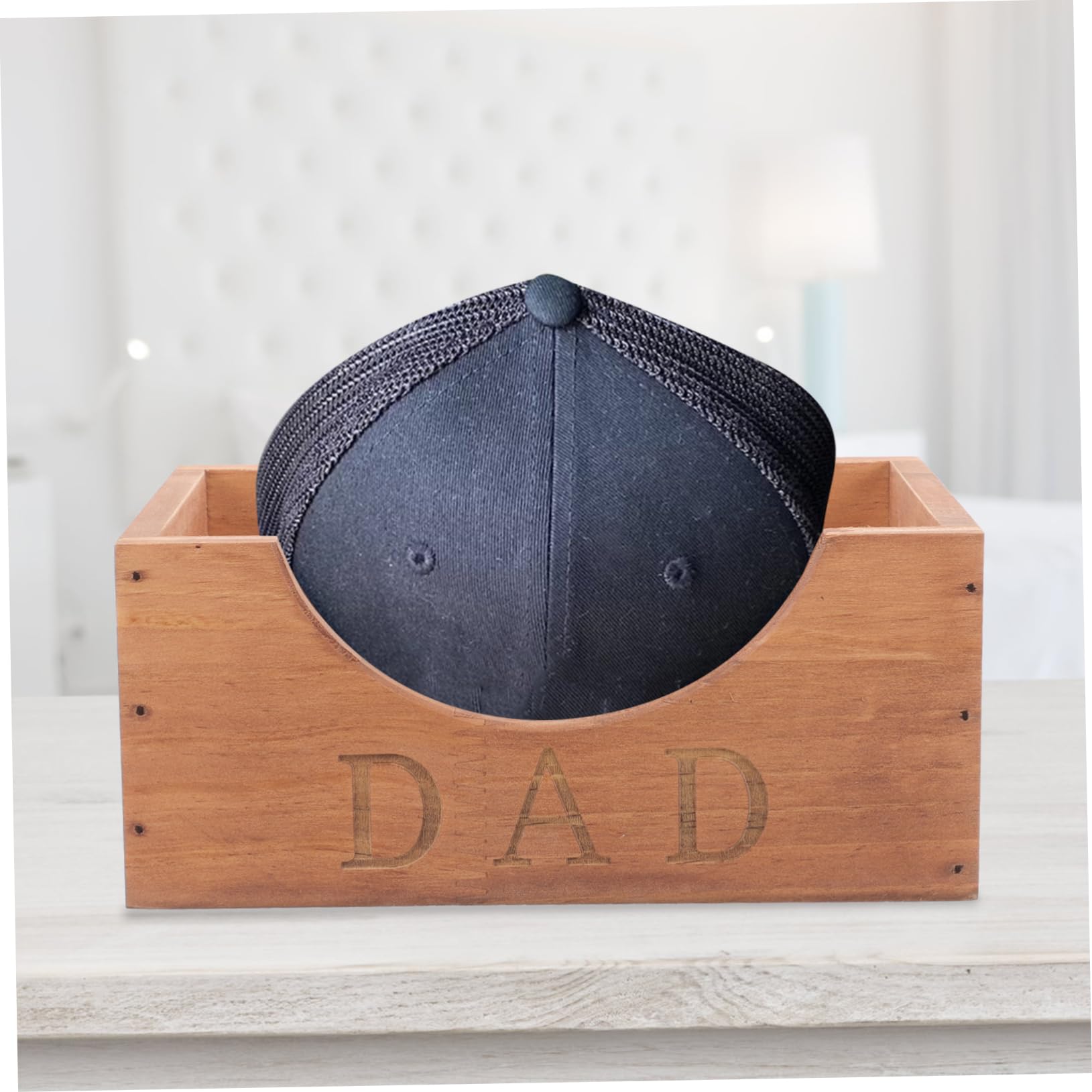 LABRIMP Wooden Hat Storage Box Rustic Display Case for Desktop Organization Sturdy Hat Rack for Home Efficient Storage for Hats Caps and Accessories