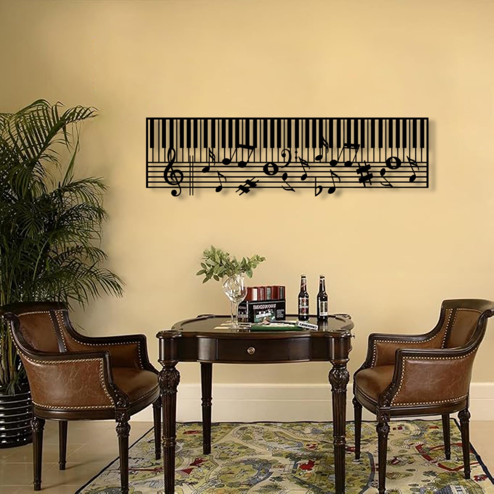 CREATCABIN Metal Wall Art – Heart Music Note Sculpture, Black Iron Decor For Bedroom, 12x9 Inches 1 thumbnail image