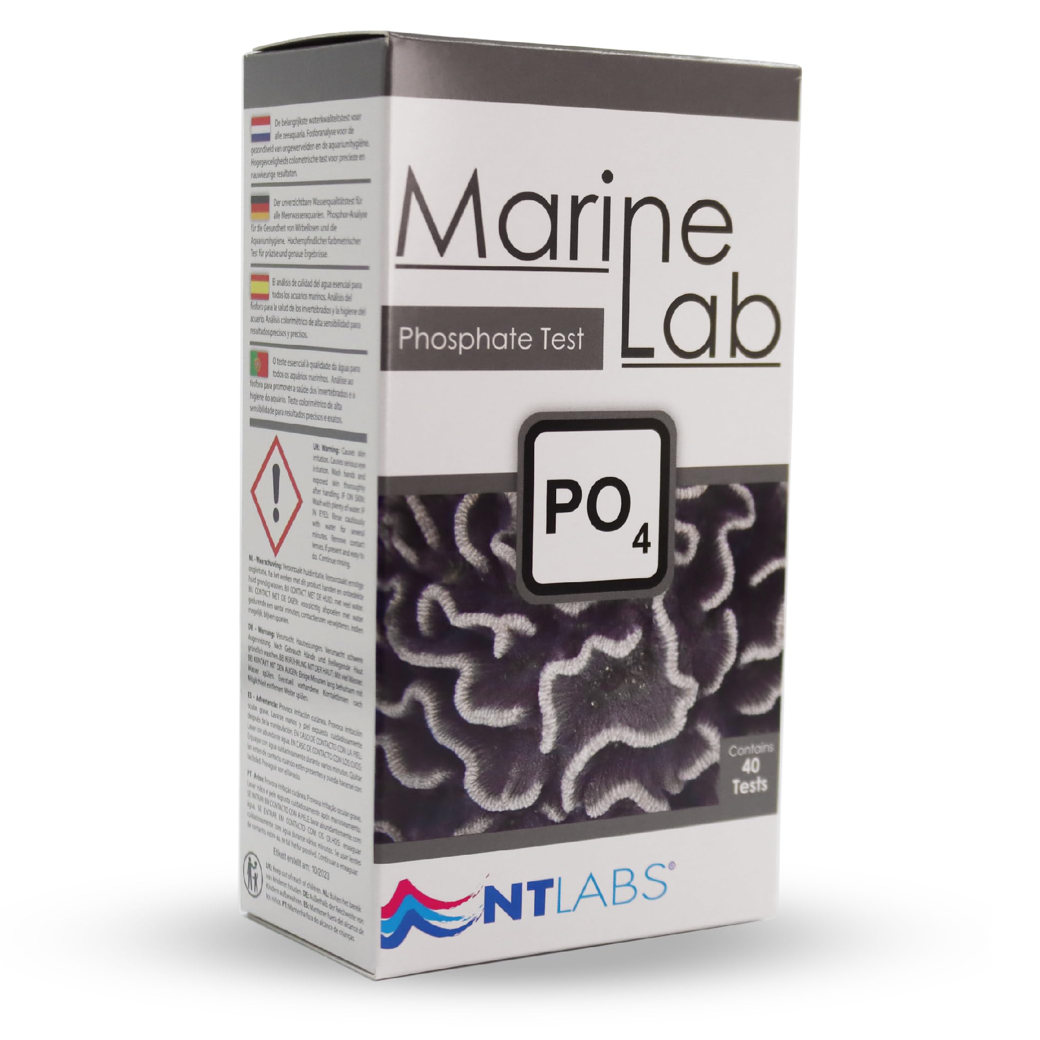 NT Labs Marine Lab Phosphate Test Kit, Marine Aquarium Water Testing Kit, Accurate Results, Contains up to 40 Tests.