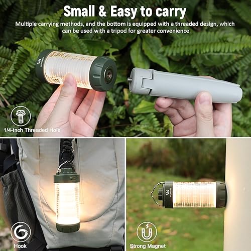 Miniatura 6 de Wurkkos CL01 - Linterna de camping recargable, 550LM impermeable con base magnética, hasta 300 horas de funcionamiento, linterna LED con luz RGB,
