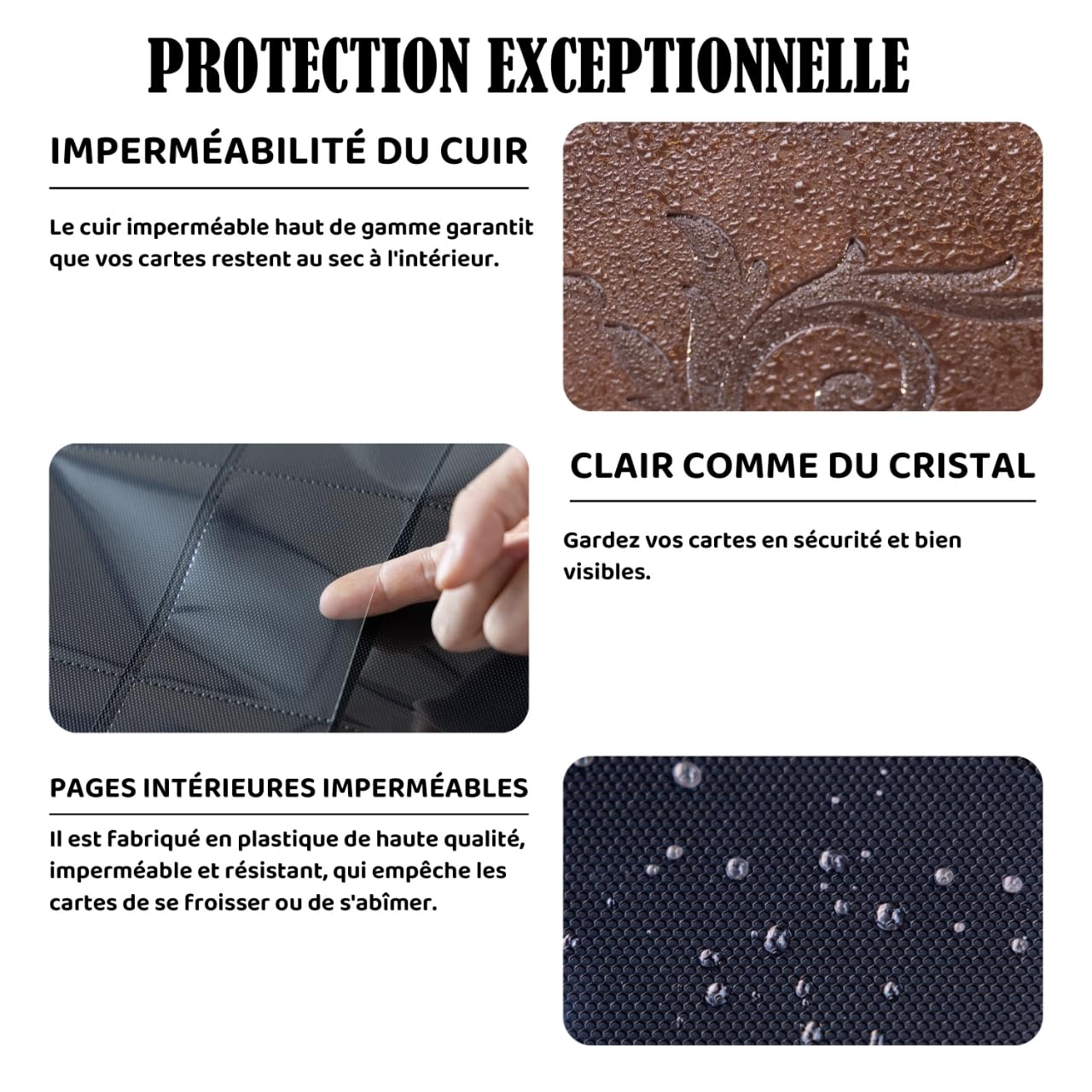 Classeur cartes à collectionner 612 Pochettes – Album Rangement Sans Anneaux en Cuir PU– Porte cartes compatible Pokémon, TCG, MTG, Sport – Idéal pour Collectionner et Jouer