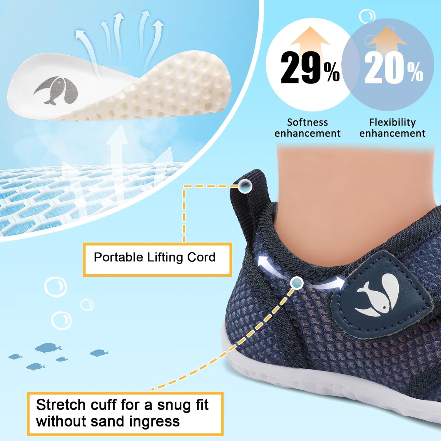 FEETCITY Toddler Water Shoes Boys Girls Swim Shoes Quick Dry Kids Aqua Socks Barefoot for Beach Swimming Pool - Image 4