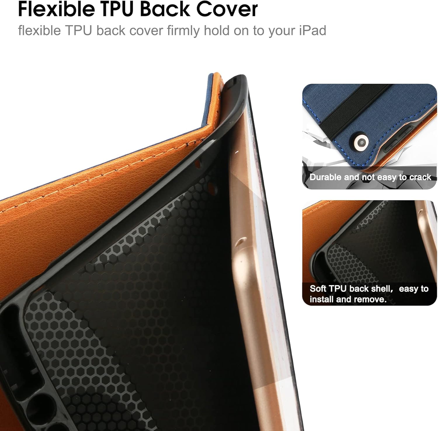 for iPad 10th Generation Case 2022, for iPad 10.9 Inch Case with Built-in Pencil Holder, Folio Stand Protective Leather Case Cover, Auto Sleep/Wake, Multiple, Blue/Brown
