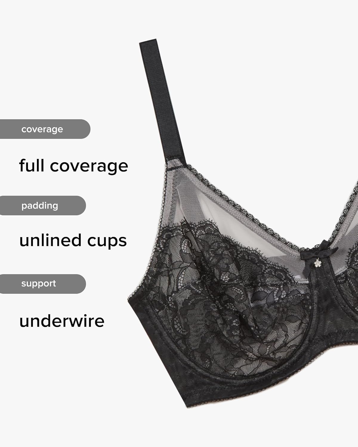 Wacoal Women's Retro Chic Unlined Mesh Full Coverage Underwire Bra, 855186 - Image 5