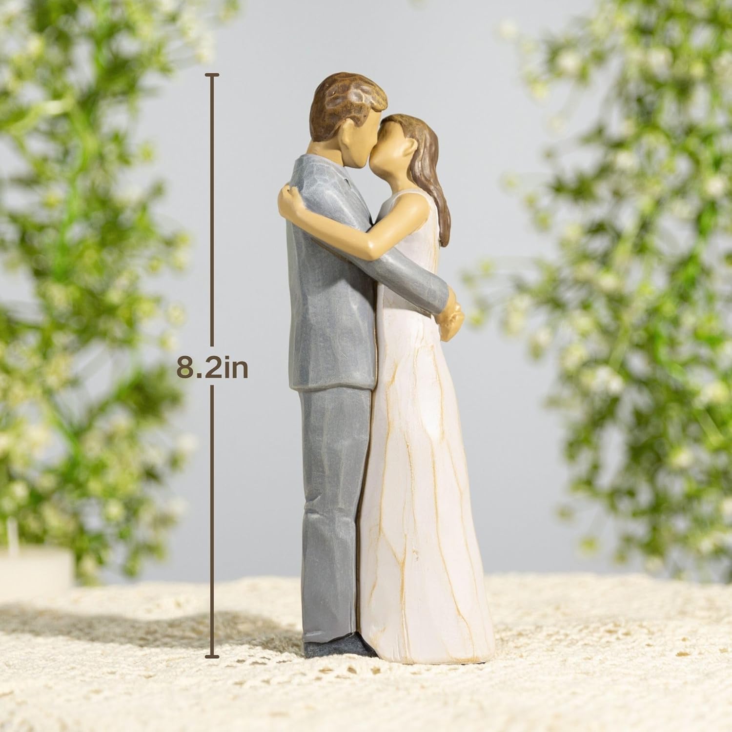 Wedding Couple Figurines, 8 Inches Husband and Wife Figurine Romantic Valentine’s Day Gift for Him Her Wedding Gift for Newlyweds Boyfriend Girlfriend Bride Bridegroom Hand Painted Resin thumbnail