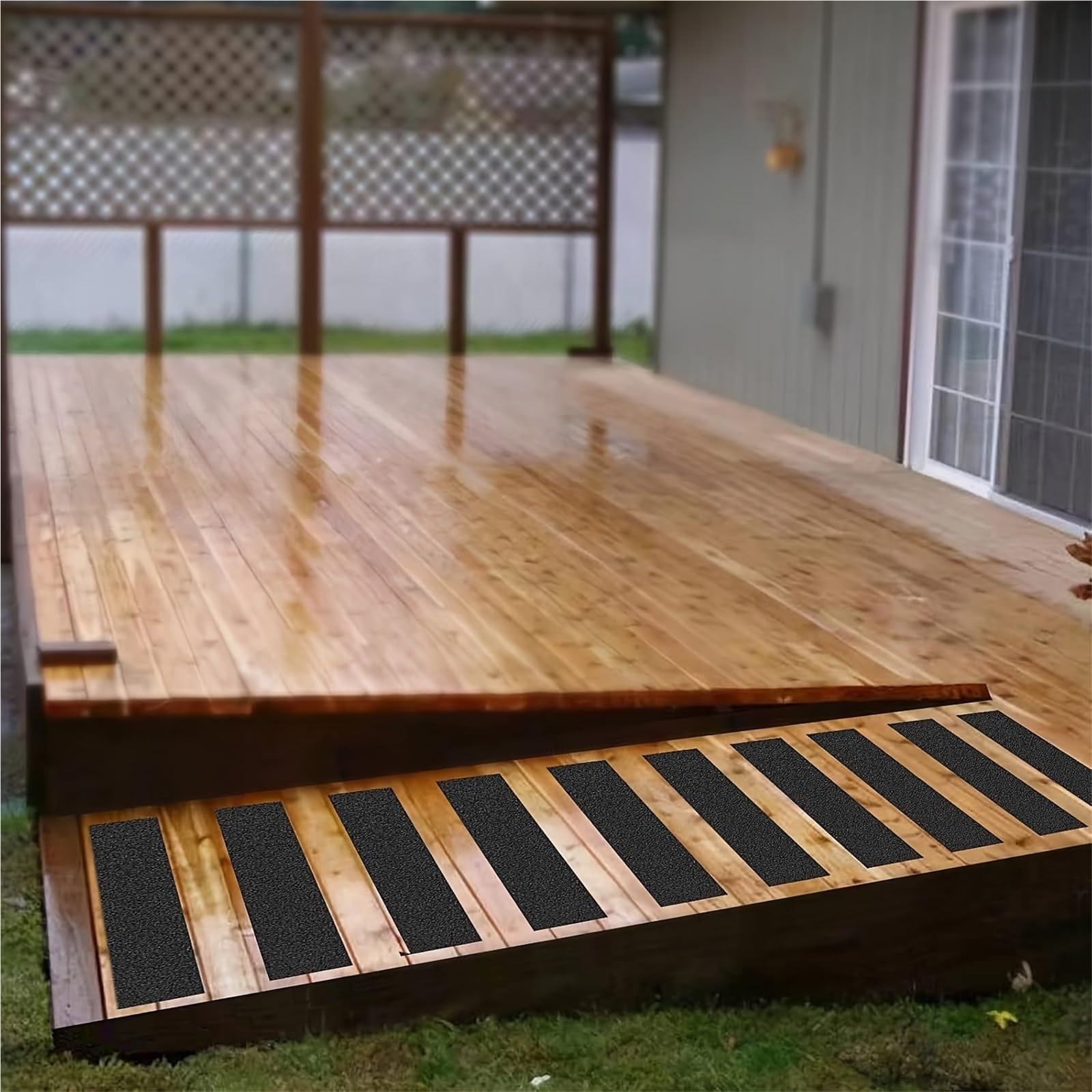 2 Stück 5 m Anti-Rutsch-Klebeband, Anti-Rutsch-Aufkleber for den Außenbereich, rutschfestes Traktionsband mit hoher Reibung, Schleifkleber for Treppen, Sicherheitslauffläche für Treppenstufen(Gray)