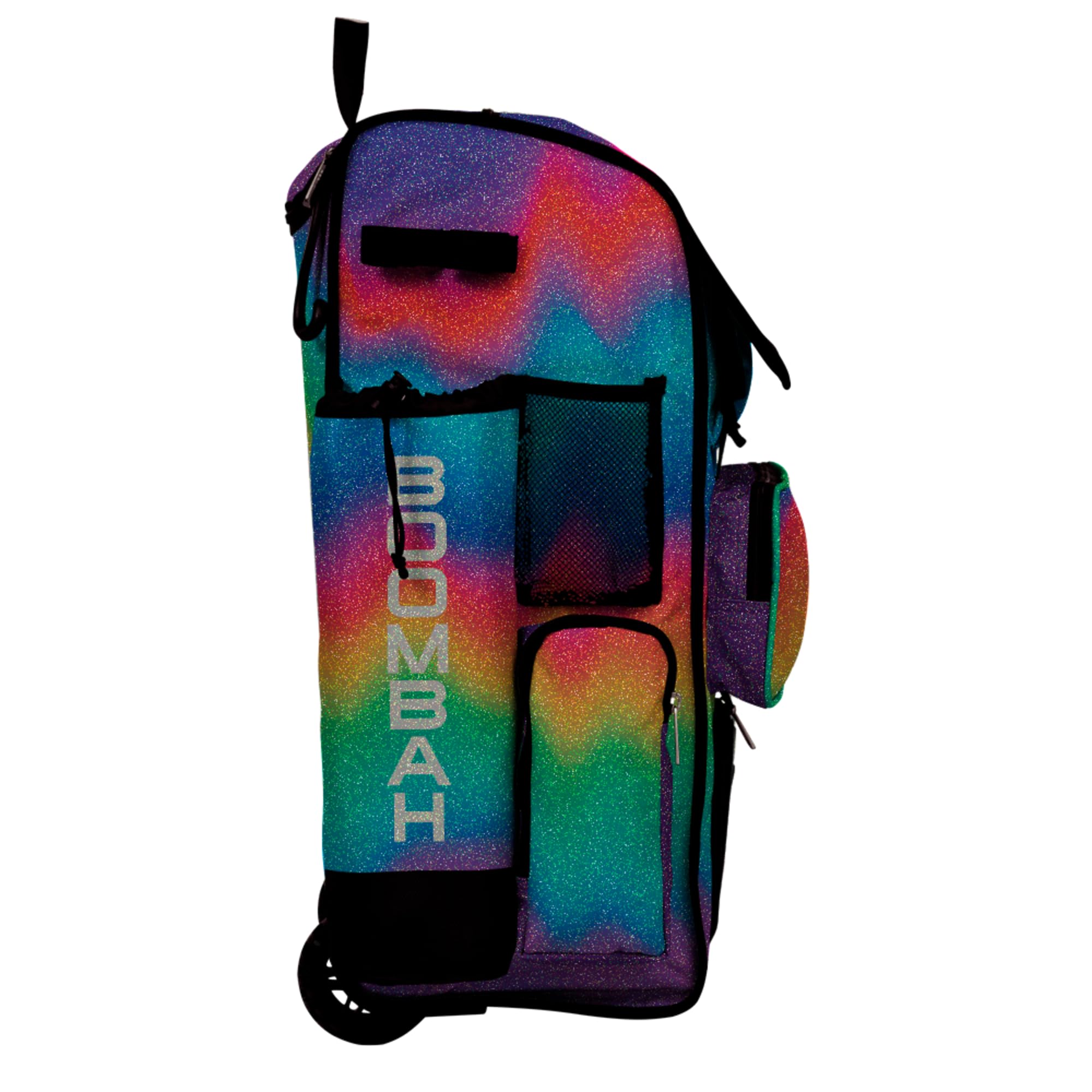 Boombah Rolling Superpack Baseball/Softball Gear Bag - Telescopic Handle - Holds 4 Bats - Wheeled Version - Blur Glitter Multi